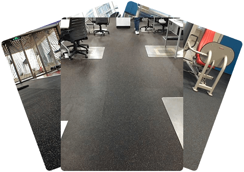 Rubber roll flooring