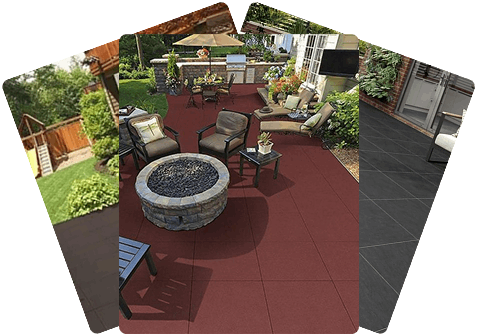 Rubber mats for outdoors