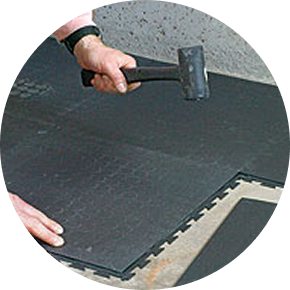 Rubber interlocking tiles