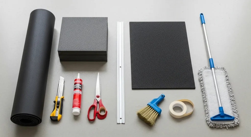 Installing outdoor rubber flooring