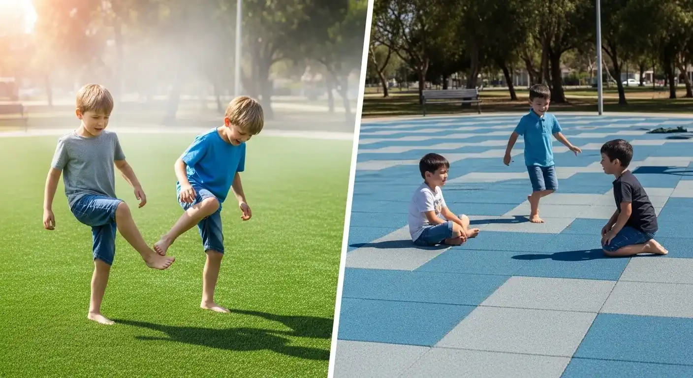 Artificial Grass Flooring VS EPDM Rubber Tiles