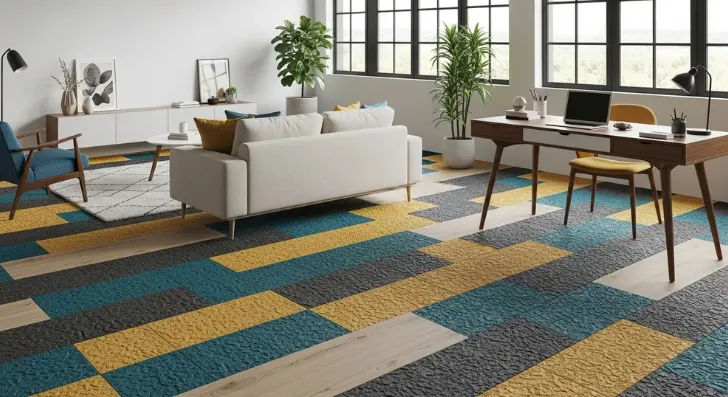 Designer rubber flooring in modern Dubai home or office space.