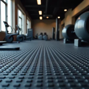 Durable rubber flooring in Dubai gyms for heavy workouts.