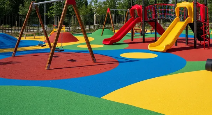 Colorful EPDM rubber flooring in Dubai playgrounds for safer play